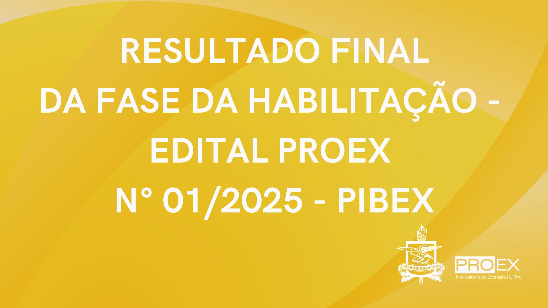 RESULTADO FINAL DA FASE DE HABILITAÇÃO - EDITAL PIBEX 01/2025 