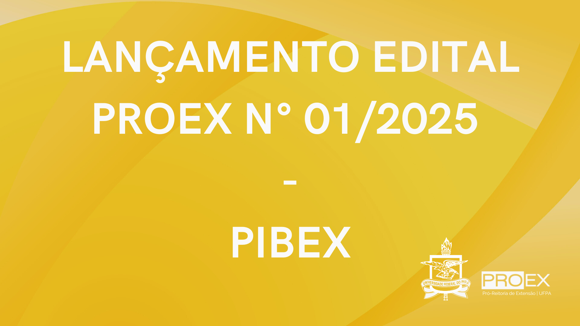 LANÇAMENTO EDITAL PROEX 01/2025 - PIBEX