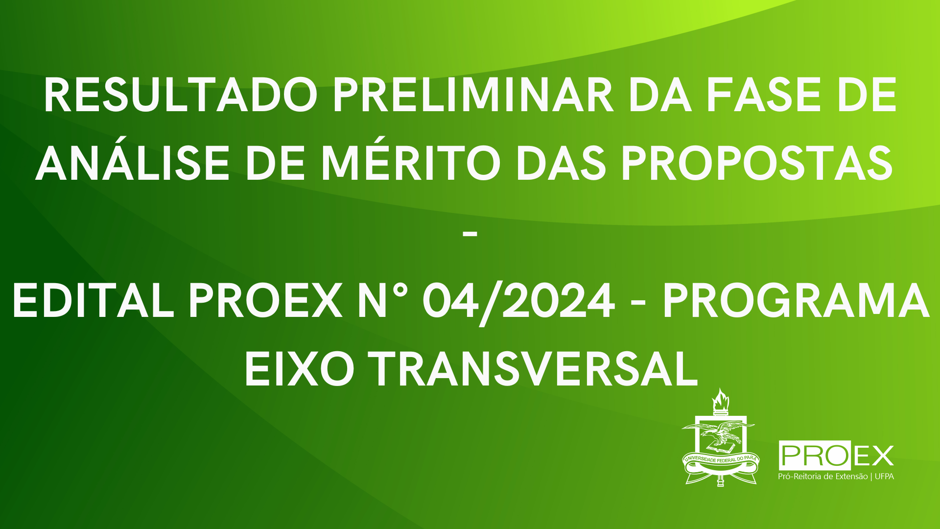 RESULTADO PRELIMINAR DA FASE DE ANÁLISE DE MÉRITO - EIXO TRANSVERSAL 2024